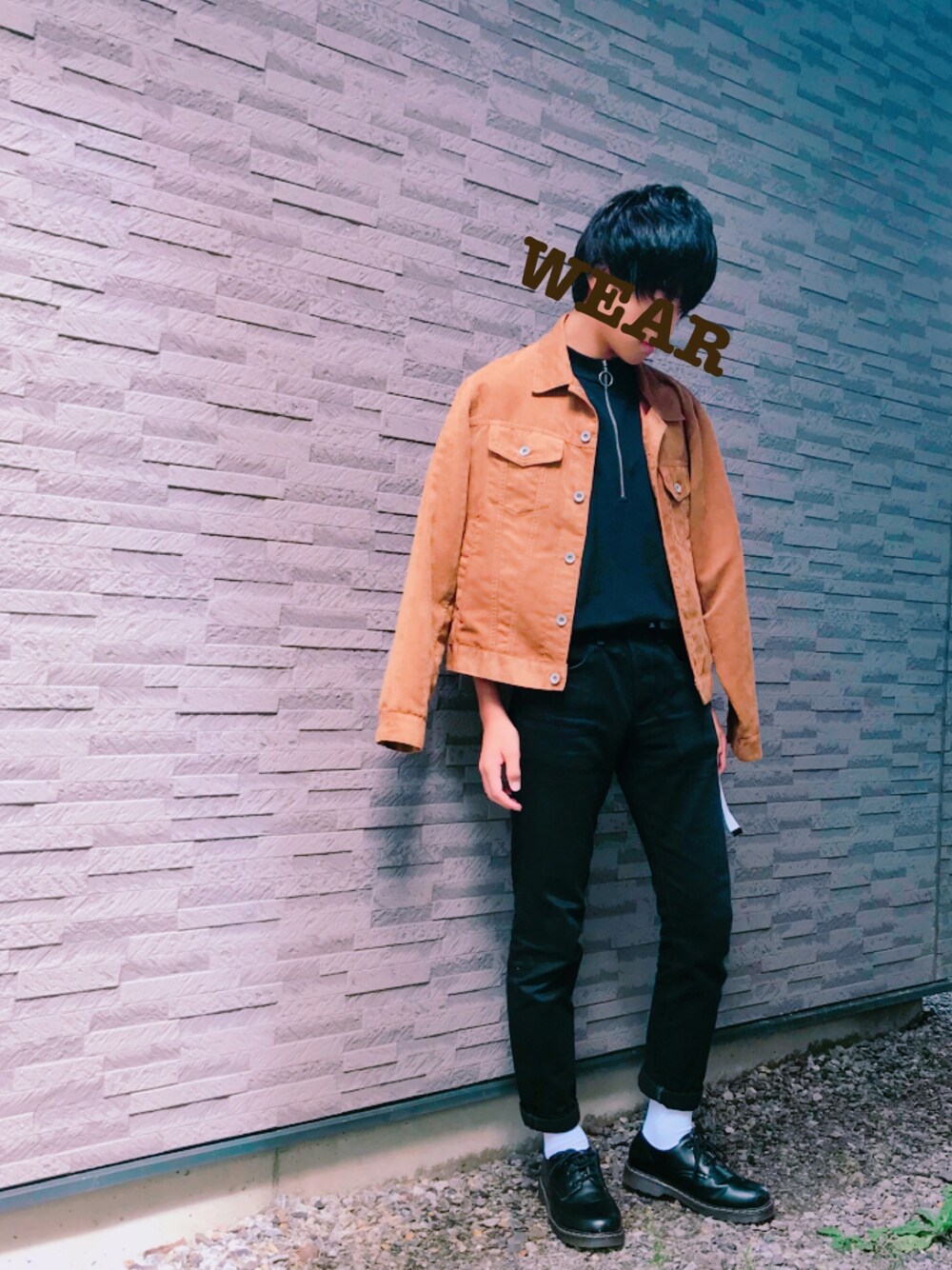 「秋のブラウンスタイル、タックイン、プチプラ、秋のコーデ、シンプル、黒、革靴、デニム、GU、休日スタイル」｜「GUのアイテム（ジャケット/アウター、ブラウン系）」を使った、ゆーちんさん（メンズ・167cm）の秋コーディネートの1枚目の写真