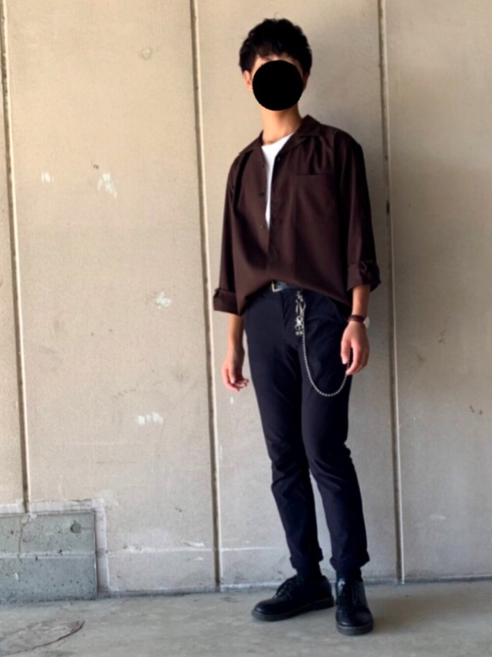 「秋のコーデ、秋、シンプルコーデ、ブラウン、オープンカラーシャツ、GU、タックイン、プチプラ、キレイめ、WEGO」｜「GUのアイテム（ジャケット/アウター、ブラウン系）」を使った、ゆーちんさん（メンズ・170cm）の秋コーディネートの1枚目の写真