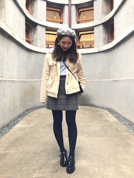 「skirt」｜「アイテム（その他アウター）」を使った、Peggieさん（レディース・160cm）の冬コーディネート