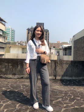 「gray」｜「アイテム（ジャケット/アウター）」を使った、Peggieさん（レディース・160cm）の春コーディネート