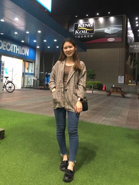 「西裝外套」｜「アイテム（その他シューズ）」を使った、Peggieさん（レディース・160cm）の春コーディネート