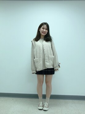 「Lulus（-）のアイテム（ジャケット/アウター）」を使った、Peggieさん（レディース・160cm）の冬コーディネート