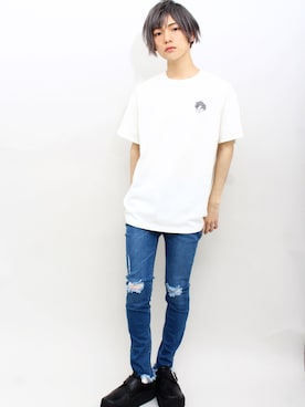 「バックプリント」｜DING_officialさん（メンズ・170cm）の冬コーディネート