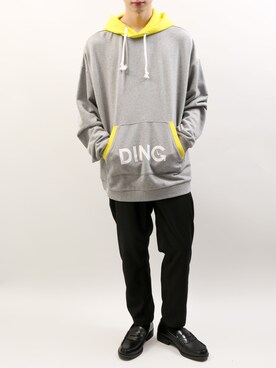 DING_officialさんの「DING/ロゴビッグパーカー」を使ったコーディネート