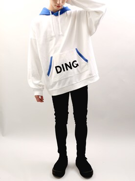 DING_officialさんの「DING/ロゴビッグパーカー」を使ったコーディネート