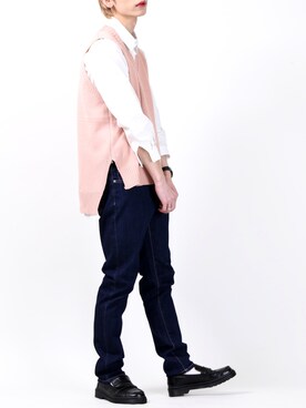 Wego ウィゴー のベスト ピンク系 を使った人気ファッションコーディネート Wear