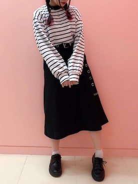 「ロングTシャツ」｜DING_officialさん（レディース・160cm）の春コーディネート