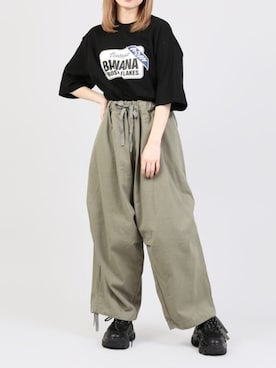 「ワイドシルエット」｜「アイテム（パンツ）」を使った、DING_officialさん（レディース・159cm）の夏コーディネート