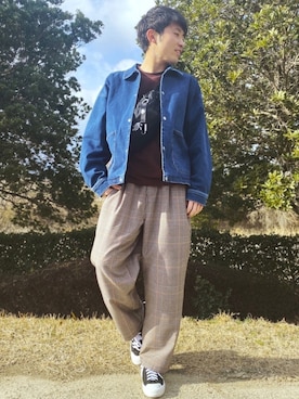 「KANGOL（カンゴール）のアイテム（スウェット）」を使った、じまくん@うぇありすたさん（メンズ・170cm）の春コーディネート