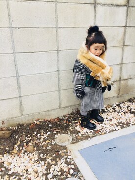 「アイテム（浴衣）」を使った、小依さん（キッズ・90cm）の冬コーディネート