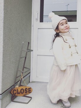 「アイラブCONVERSE」｜「アイテム（ワンピース/ドレス）」を使った、小依さん（キッズ・90cm）の冬コーディネート