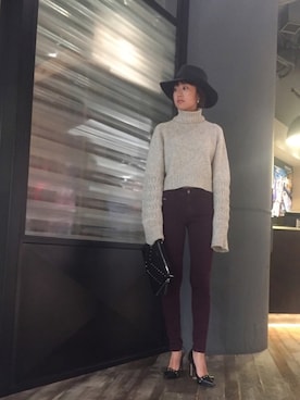 「デニムから始まったライフスタイルブランド」｜「アイテム（帽子）」を使った、A.SHIOIRIさん（レディース・163cm）の秋コーディネート