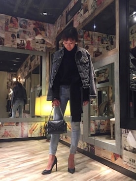 「デニムから始まったライフスタイルブランド」｜「アイテム（ジャケット/アウター）」を使った、A.SHIOIRIさん（レディース・163cm）の秋コーディネート
