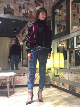 「デニムから始まったライフスタイルブランド」｜「アイテム（ジャケット/アウター）」を使った、A.SHIOIRIさん（レディース・163cm）の秋コーディネート