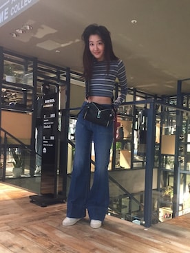「デニムから始まったライフスタイルブランド」｜「アイテム（バッグ）」を使った、A.SHIOIRIさん（レディース・163cm）の春コーディネート