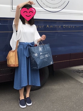 「PRIMA CLASSE（プリマクラッセ）のアイテム」を使った、eriさん（レディース・158cm）の夏コーディネート