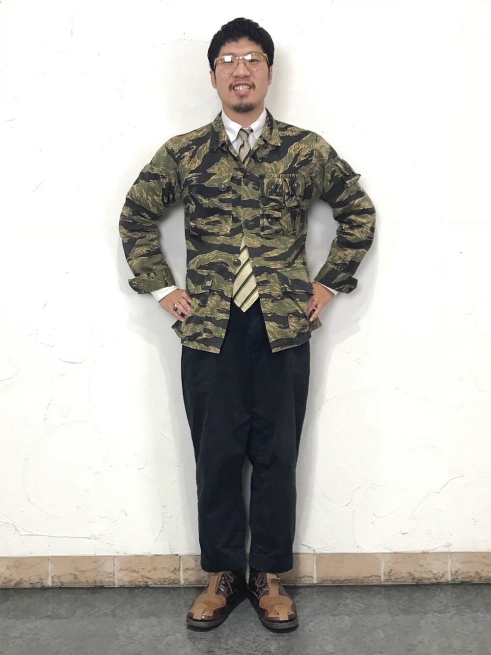 「バズリクソンズ、BEAMS、jhon moore」｜「Buzz Rickson'sのアイテム（ミリタリージャケット、その他）」を使った、masudaryusukeさん（メンズ・171cm）の冬コーディネートの1枚目の写真
