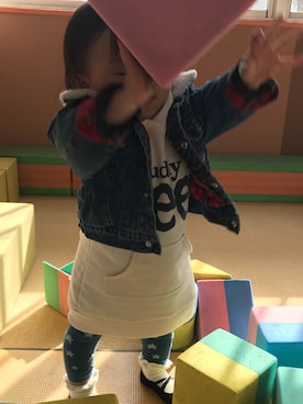 「1歳3ヶ月」｜「アイテム（デニムジャケット）」を使った、ako☆jouさん（レディース・80cm）の冬コーディネート