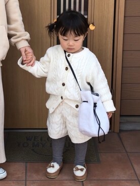 「2歳3ヶ月」｜「アイテム（バッグ）」を使った、ako☆jouさん（キッズ・90cm）の冬コーディネート