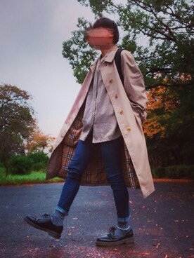 「シンプルおしゃれが好き」｜「アイテム（ステンカラーコート）」を使った、gouさん（メンズ・173cm）の秋コーディネート