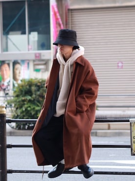 「アイテム（ステンカラーコート）」を使った、Mottyさん（メンズ・167cm・20代）の冬コーディネート