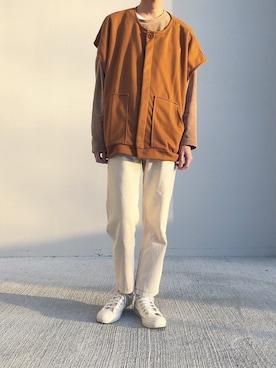 「My/kan（マイカン）のアイテム」を使った、Mottyさん（メンズ・167cm）の春コーディネート