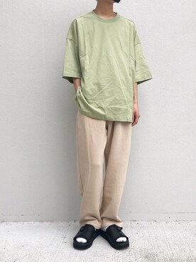 「LEVENDIS（レベンディス）のアイテム（パンツ）」を使った、Mottyさん（メンズ・167cm）の夏コーディネート
