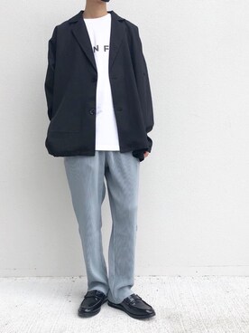 「neos（ネオス）のアイテム（テーラードジャケット）」を使った、Mottyさん（メンズ・167cm）の夏コーディネート