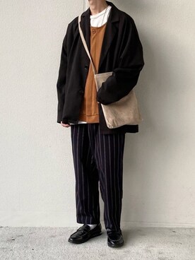 「neos（ネオス）のアイテム（テーラードジャケット）」を使った、Mottyさん（メンズ・167cm）の春コーディネート