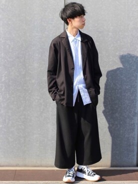「neos（ネオス）のアイテム（テーラードジャケット）」を使った、Mottyさん（メンズ・167cm）の春コーディネート