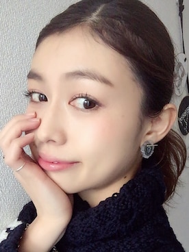 「アイテム（ピアス（片耳用））」を使った、木野園子さん（レディース・160cm）の冬コーディネート