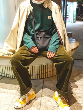Wataruさんの「Carhartt (カーハート) /Workwear Pocket Long-Sleeve T-Shirts ワーカーポケットロングスリーブTシャツ」を使ったコーディネート