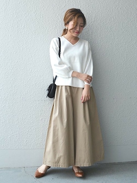 「liflattie ships（リフラティ シップス）のアイテム（ニット/セーター）」を使った、furukimiさん（レディース・158cm）の冬コーディネート