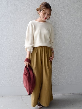 「liflattie ships（リフラティ シップス）のアイテム（ニット/セーター）」を使った、furukimiさん（レディース・158cm）の秋コーディネート