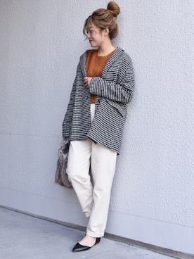 「liflattie ships（リフラティ シップス）のアイテム（ニット/セーター）」を使った、furukimiさん（レディース・158cm）の秋コーディネート