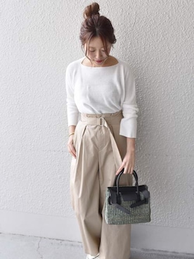 「liflattie ships（リフラティ シップス）のアイテム（ニット/セーター）」を使った、furukimiさん（レディース・158cm）の冬コーディネート