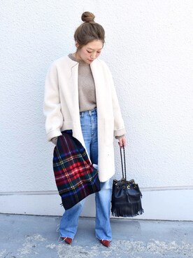 「Khaju（カージュ）のアイテム（その他アウター）」を使った、furukimiさん（レディース・158cm）の秋コーディネート
