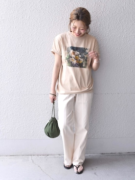 「Khaju（カージュ）のアイテム（その他パンツ）」を使った、furukimiさん（レディース・157cm）の夏コーディネート