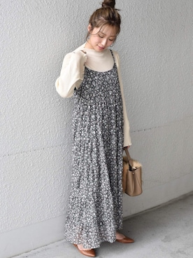 「Khaju（カージュ）のアイテム（ワンピース）」を使った、furukimiさん（レディース・158cm）の秋コーディネート