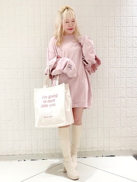 「Honey Salon（ハニーサロン）のアイテム（バッグ）」を使った、୨୧Mayu୨୧さん（レディース・156cm）の春コーディネート