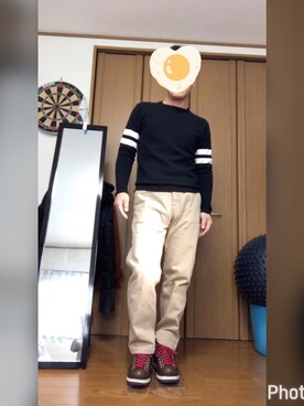 「BLUE WORK（ブルーワーク）のアイテム（パンツ）」を使った、NORIさん（メンズ・172cm）の春コーディネート