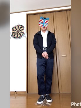 「BLUE WORK（ブルーワーク）のアイテム（パンツ）」を使った、NORIさん（メンズ・172cm）の春コーディネート