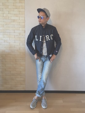 「NANO universe（ナノユニバース）のアイテム（ナイロンジャケット）」を使った、Masatoさん（メンズ・176cm）の春コーディネート