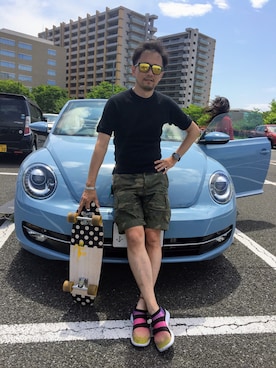「417 EDIFICE（フォーワンセブンエディフィス）のアイテム（カーゴパンツ）」を使った、Masatoさん（メンズ・176cm）の春コーディネート