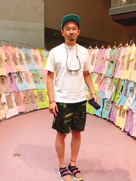 「MOCEAN（モーシャン）のアイテム」を使った、Masatoさん（メンズ・176cm）の夏コーディネート