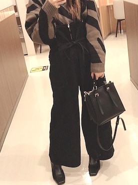 「LEPSIM（レプシィム）のアイテム（サロペット/オーバーオール）」を使った、manaさん（レディース・153cm）の秋コーディネート