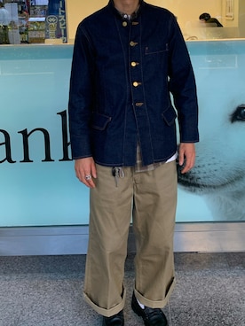 「BEN DAVIS（ベンデイビス）のアイテム（パンツ）」を使った、牛たたき¥280さん（メンズ・170cm）の秋コーディネート