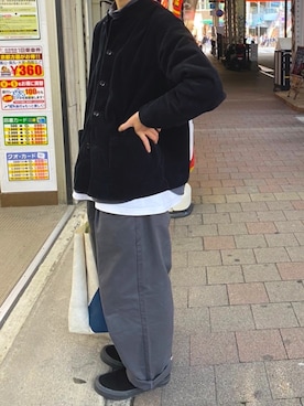 「Steven Alan（スティーブンアラン）のアイテム（カバーオール）」を使った、牛たたき¥280さん（メンズ・170cm）の秋コーディネート