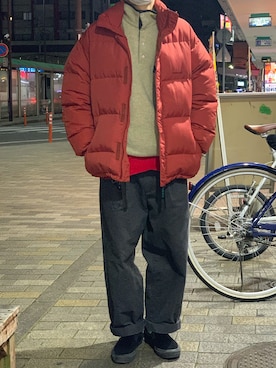 「スナップ」｜「アイテム（ジャケット/アウター）」を使った、牛たたき¥280さん（メンズ・170cm）の冬コーディネート