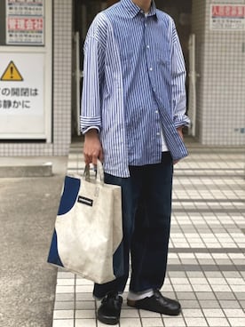 「TUKI（ツキ）のTUKI /ツキ/type3/ツキ タイプ3（デニムパンツ）」を使った、牛たたき¥280さん（メンズ・170cm）の春コーディネート